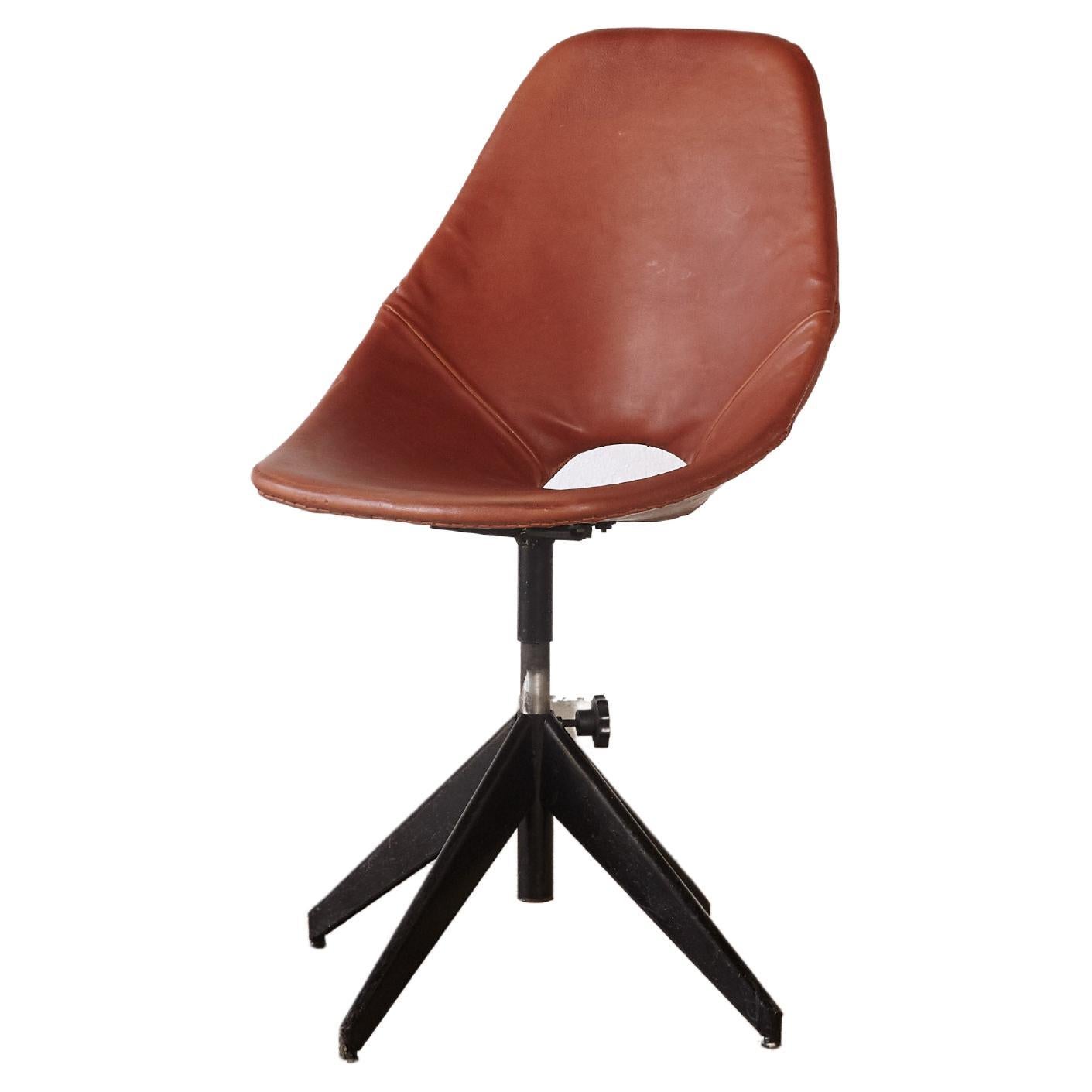 Vittorio Nobili for Fratelli Tagliabue Medea Leather Desk Chair, Italy, 1950s
