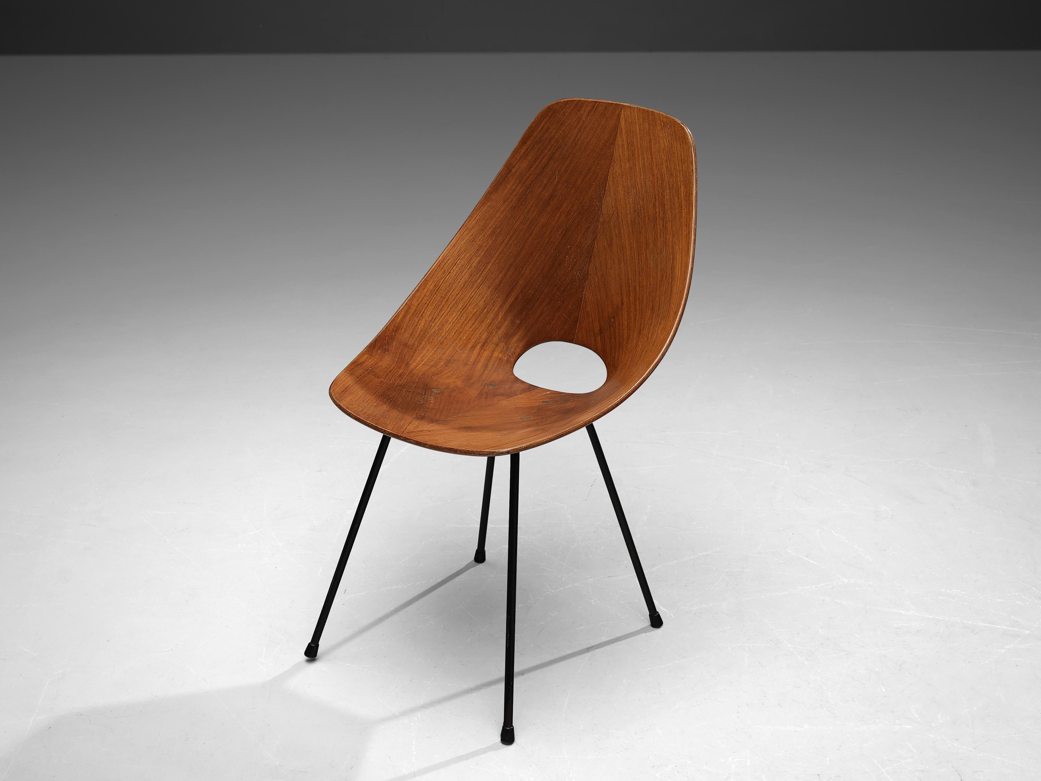 Mid-20th Century Vittorio Nobili for Tagliabue 'Medea' Chair in Teak and Mahogany For Sale