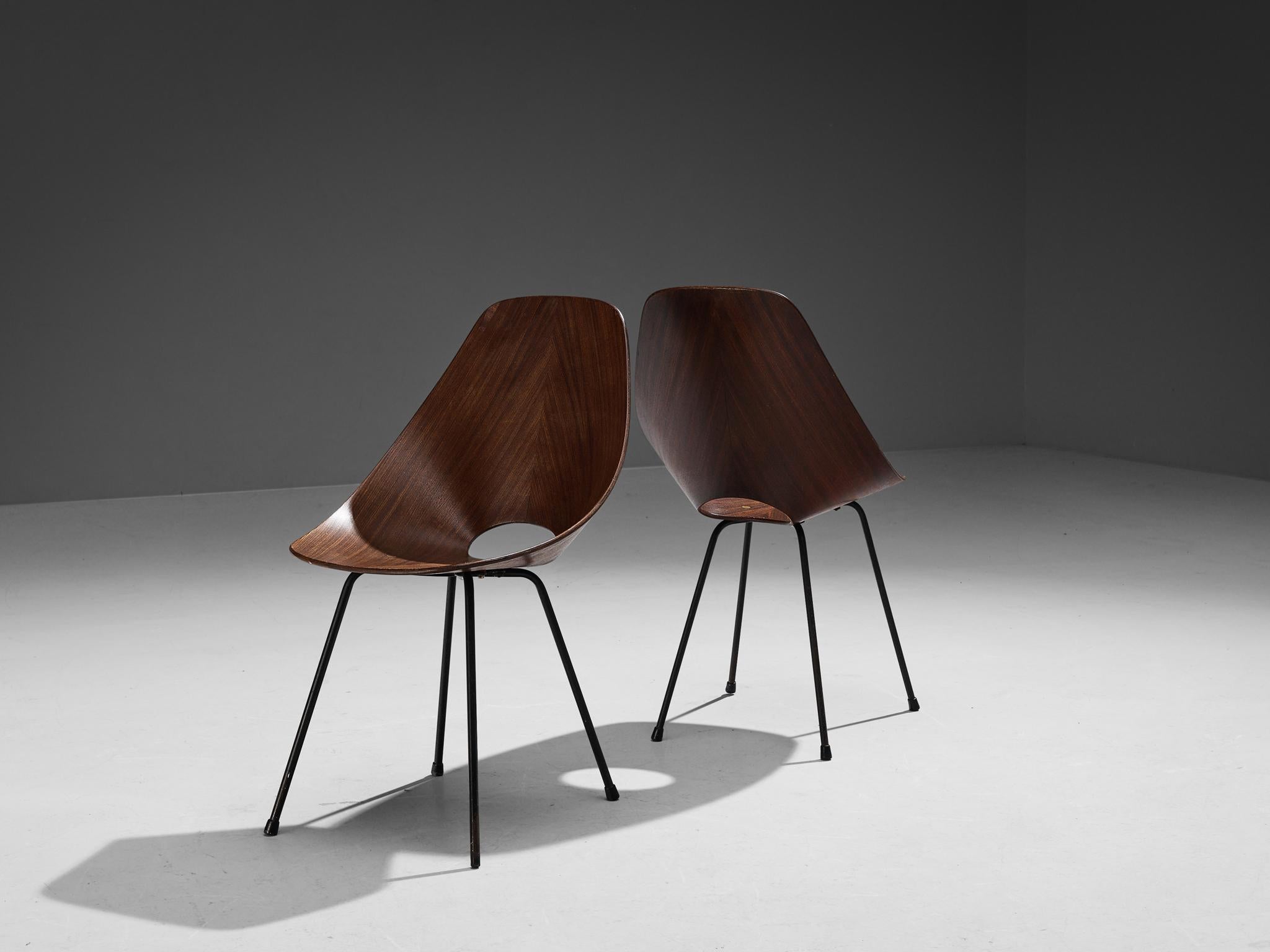 Vittorio Nobili for Tagliabue 'Medea' Dining Chairs in Mahogany 4