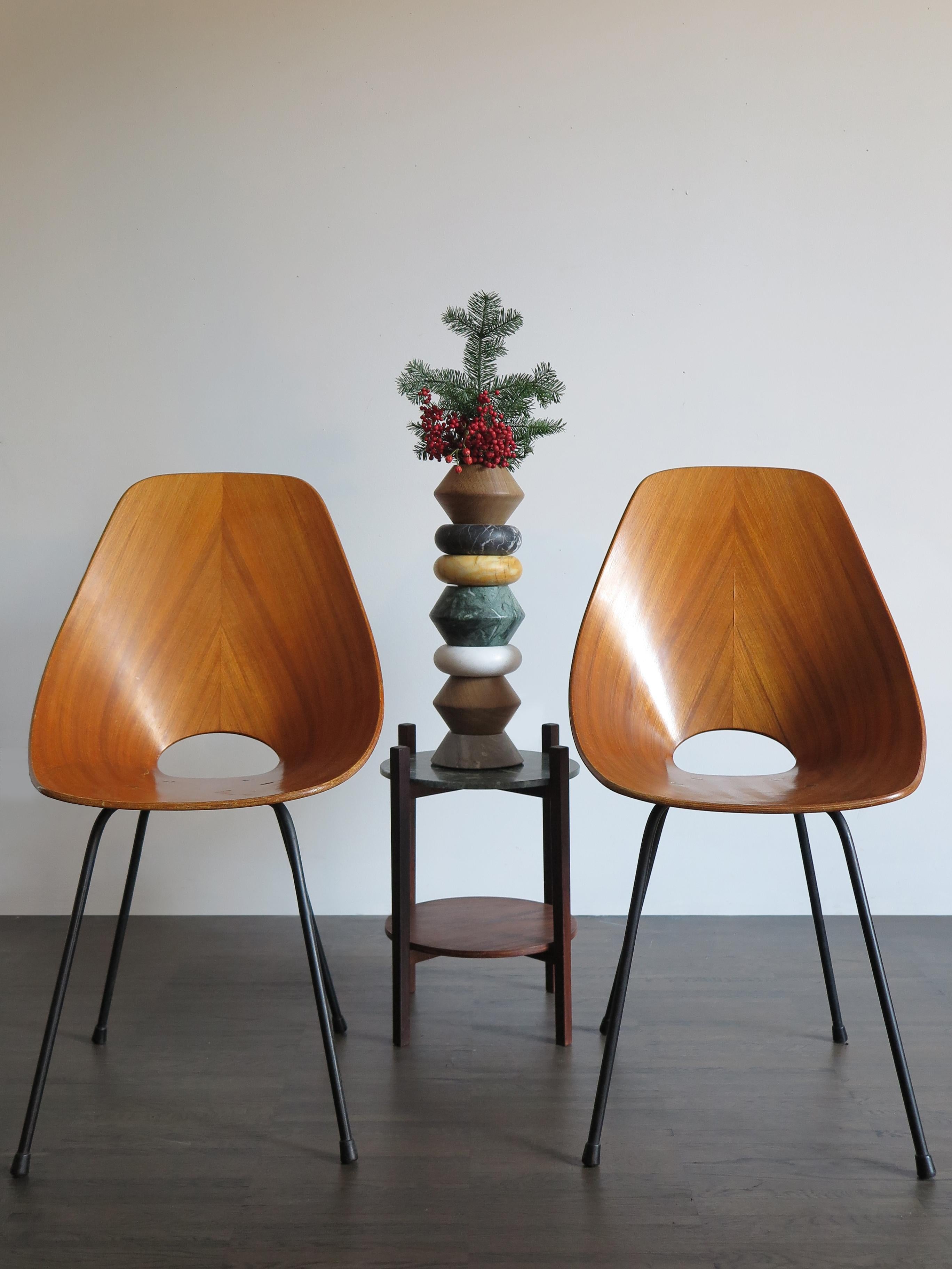 Painted Vittorio Nobili Italian Wood Dining Chairs Medea for Fratelli Tagliabue, 1950s