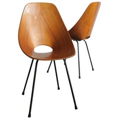 Vittorio Nobili Italian Wood Dining Chairs Medea for Fratelli Tagliabue, 1950s