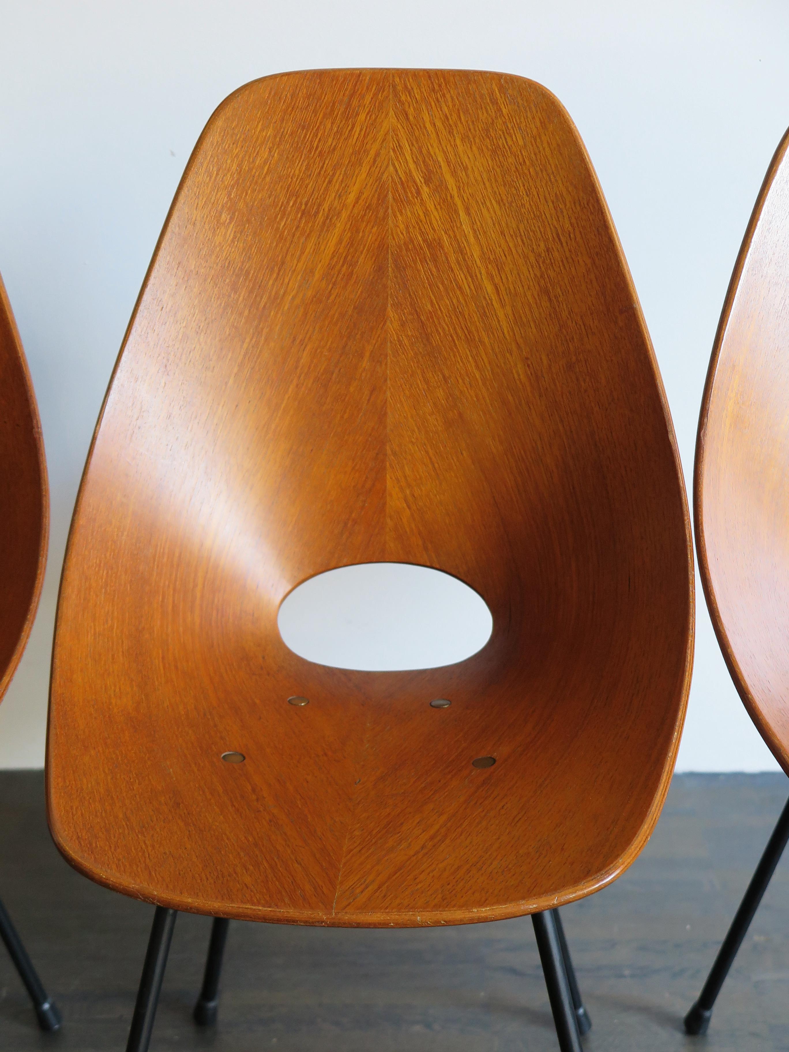 Metal Vittorio Nobili Italian Wood Medea Chairs for Fratelli Tagliabue, 1950s For Sale