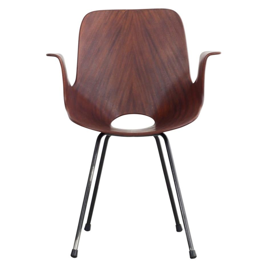 Vittorio Nobili Italian Wooden Armchair "Medea 102", Fratelli Tagliabue, 1956 For Sale