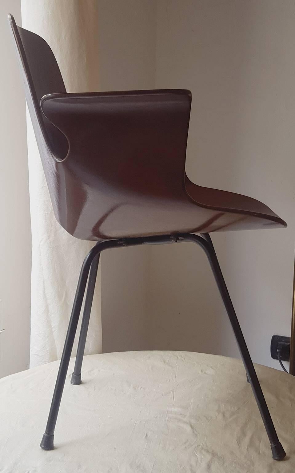 Lacquered Vittorio Nobili Medea Armchair in Plywood, Fratelli Tagliabue Milano, 1956