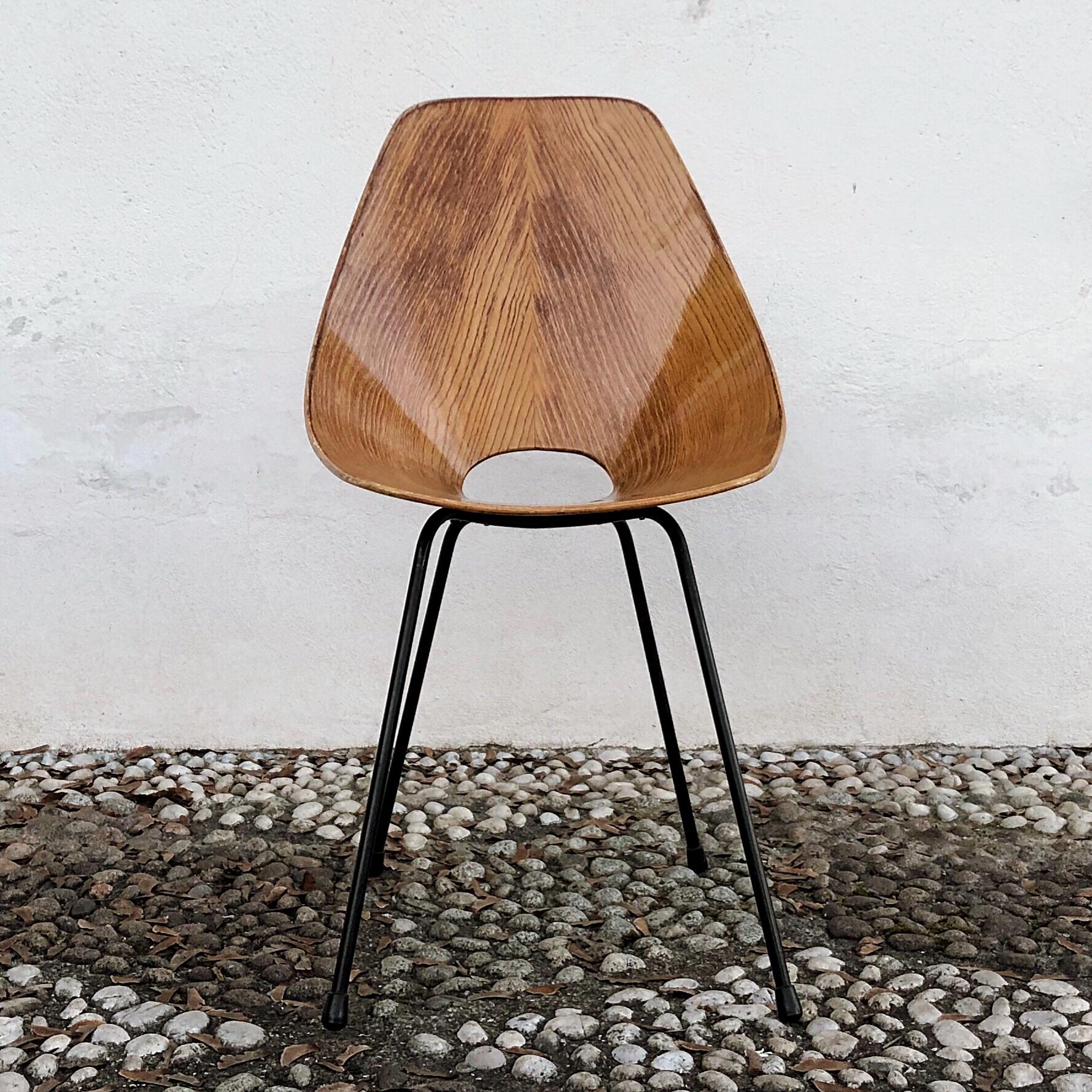 Vittorio Nobili Midcentury Ash Wood Medea Dining Room Chairs, 1956, Set of Four For Sale 6