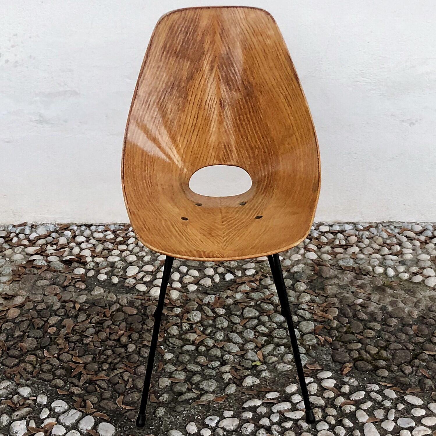 Vittorio Nobili Midcentury Ash Wood Medea Dining Room Chairs, 1956, Set of Four For Sale 7