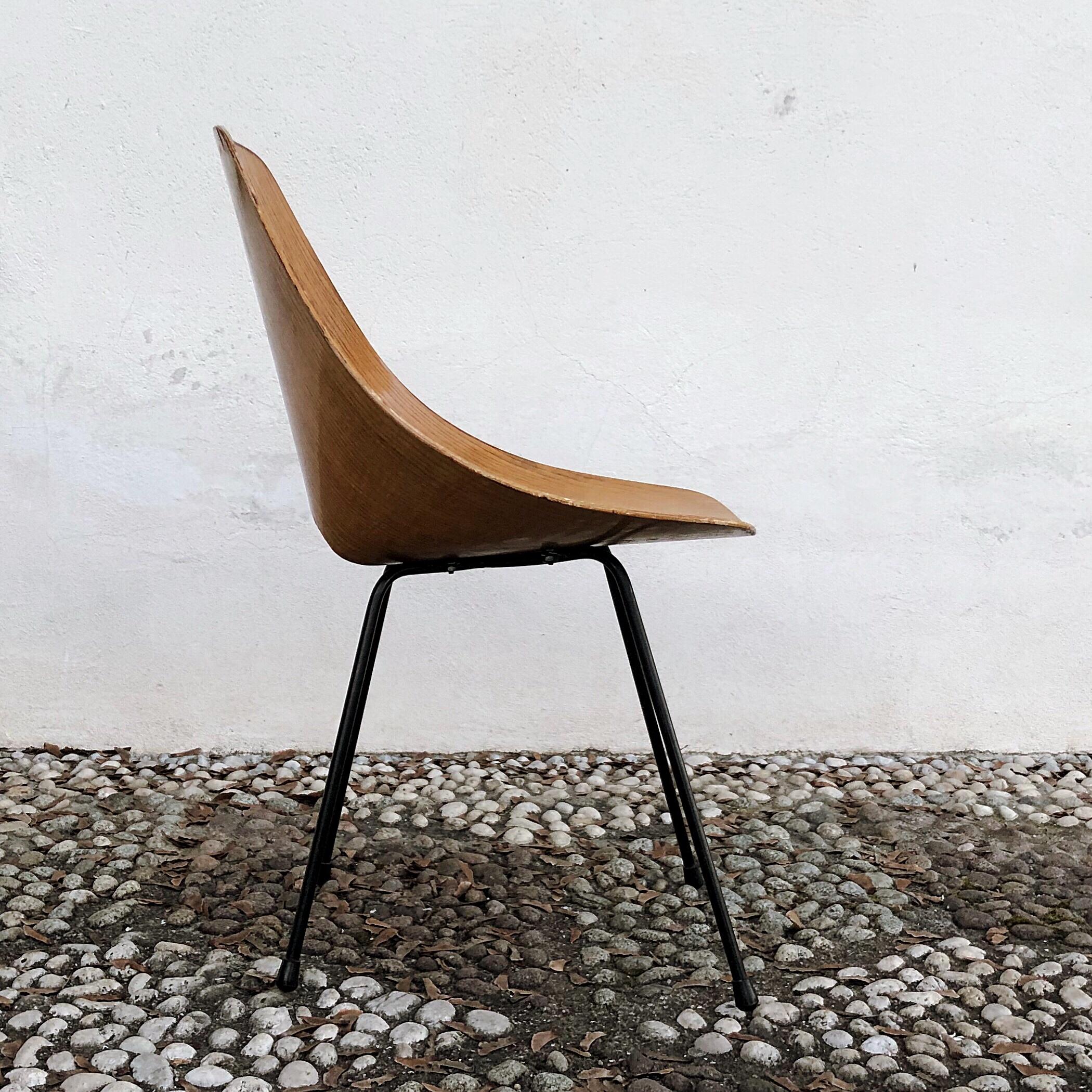 Vittorio Nobili Midcentury Ash Wood Medea Dining Room Chairs, 1956, Set of Four For Sale 8