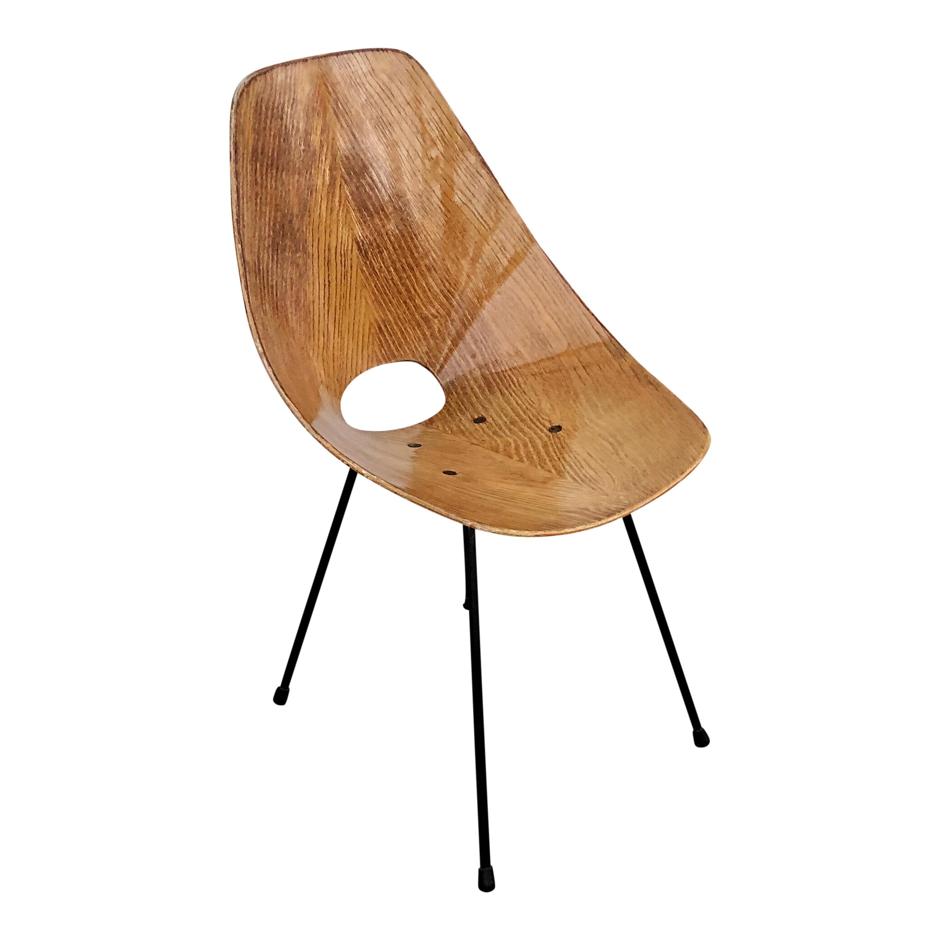Mid-Century Modern Vittorio Nobili Midcentury Ash Wood Medea Dining Room Chairs, 1956, Set of Four For Sale