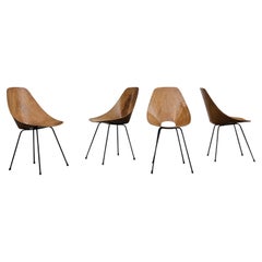 Vittorio Nobili Midcentury Ash Wood Medea Dining Room Chairs, 1956, Set of Four