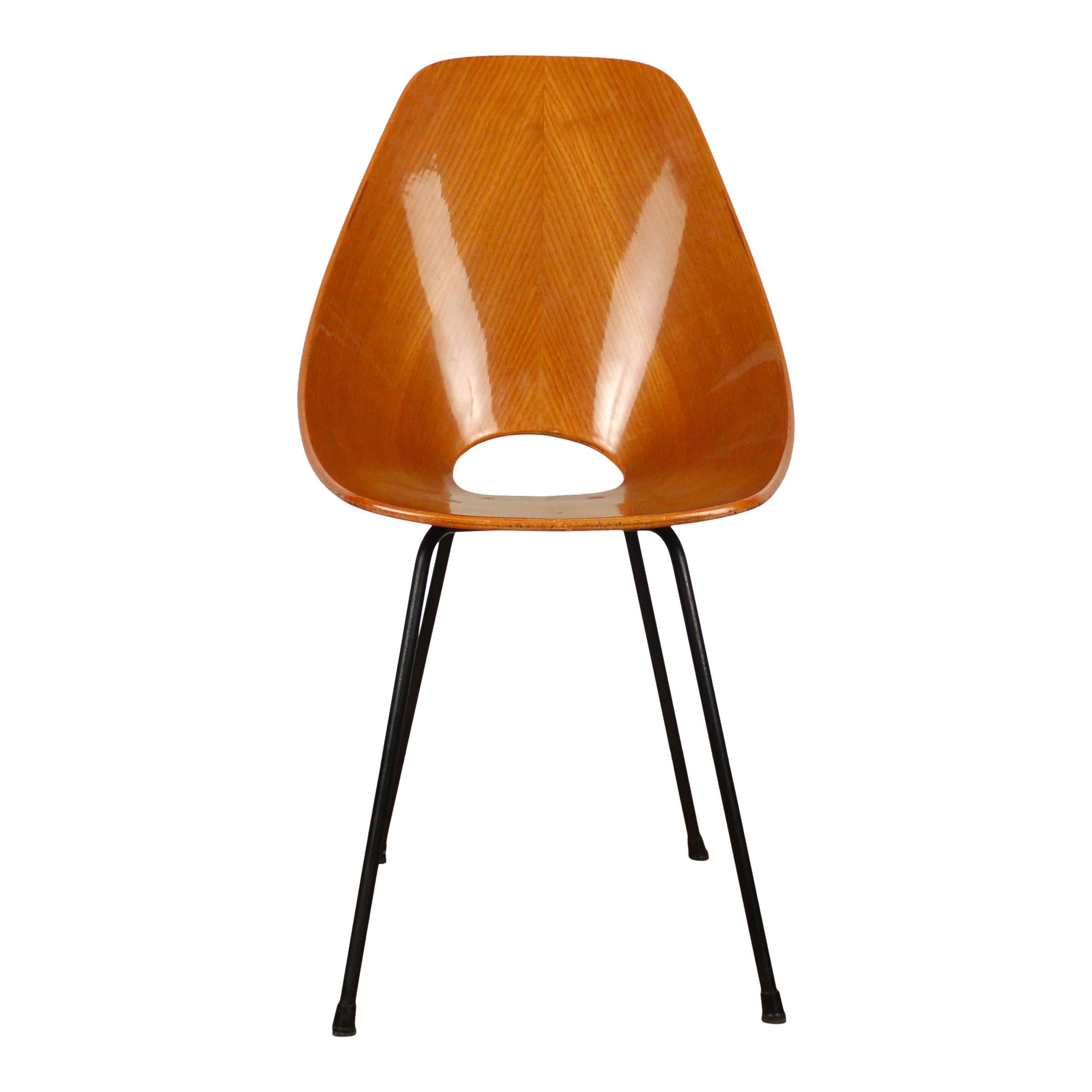 Vittorio Nobili Midcentury Beech Wood Medea Dining Room Chairs, 1956, Set of 4 For Sale 3