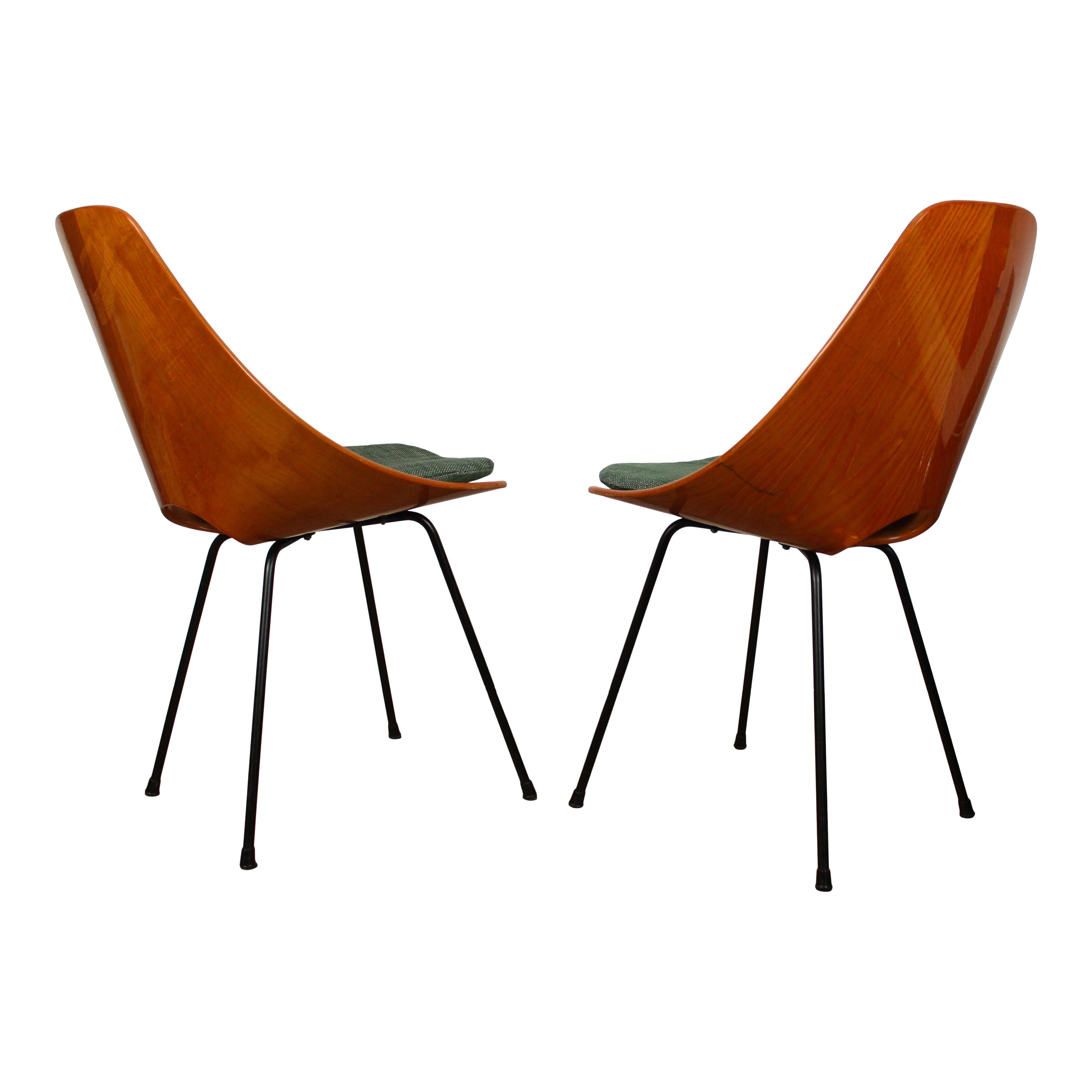 Mid-20th Century Vittorio Nobili Midcentury Beech Wood Medea Dining Room Chairs, 1956, Set of 6 For Sale