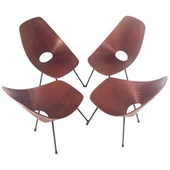 Vittorio Nobili Midcentury Teak Medea Chairs for Fratelli Tagliabue, 1956
