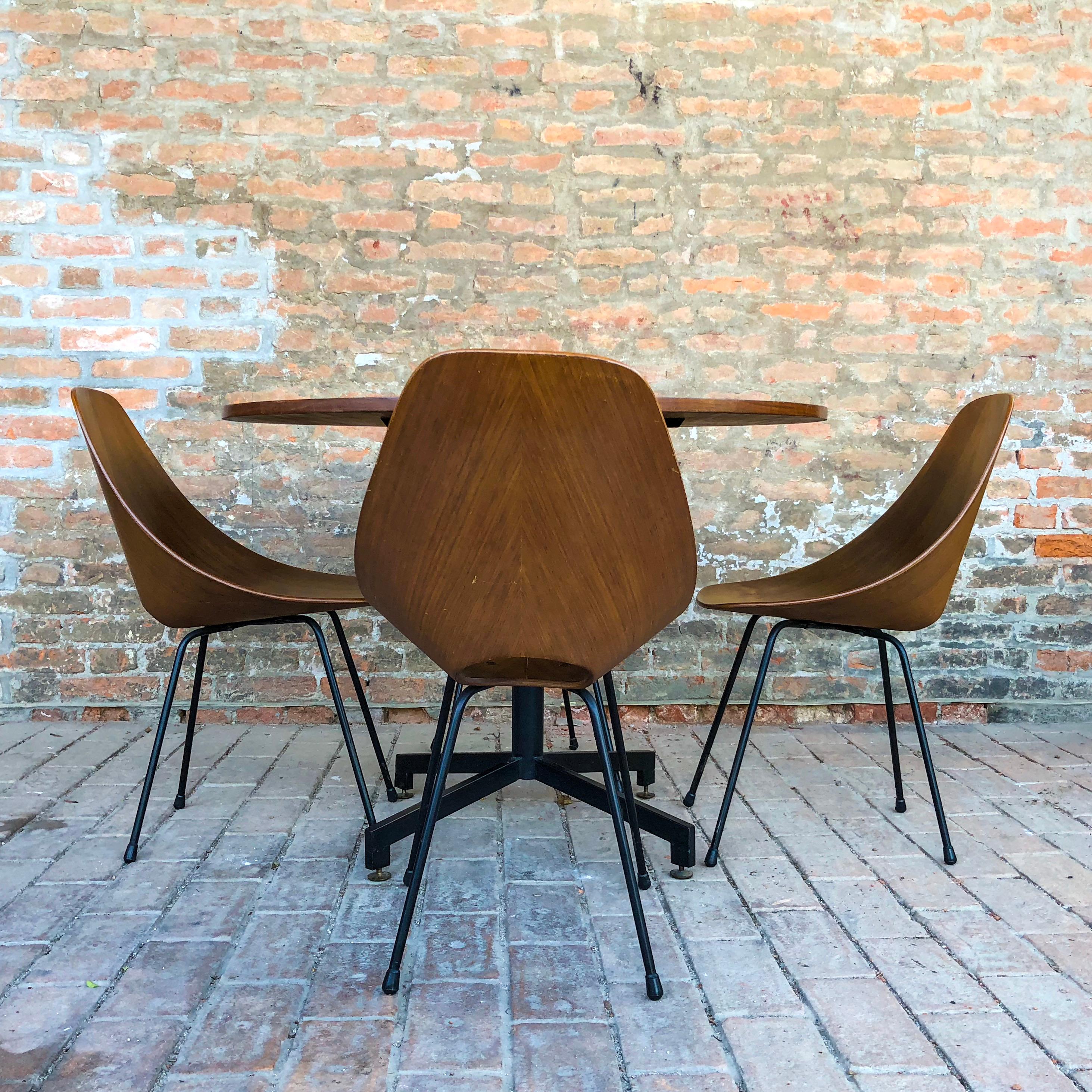 Vittorio Nobili Midcentury Teak “Medea” Dining Room Chairs, 1956, Set of Four For Sale 3