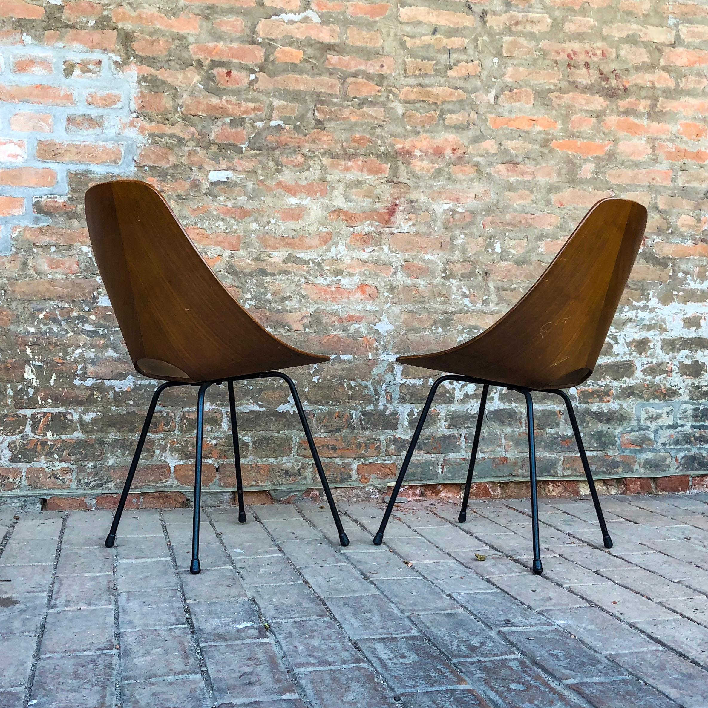 Vittorio Nobili Midcentury Teak Medea Dining Room Chairs, 1956, Set of Four For Sale 4