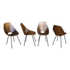 Vittorio Nobili Midcentury Teak Medea Dining Room Chairs, 1956, Set of Four