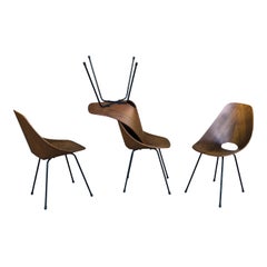 Vittorio Nobili Midcentury Teak Medea Dining Room Chairs, 1956, Set of Four