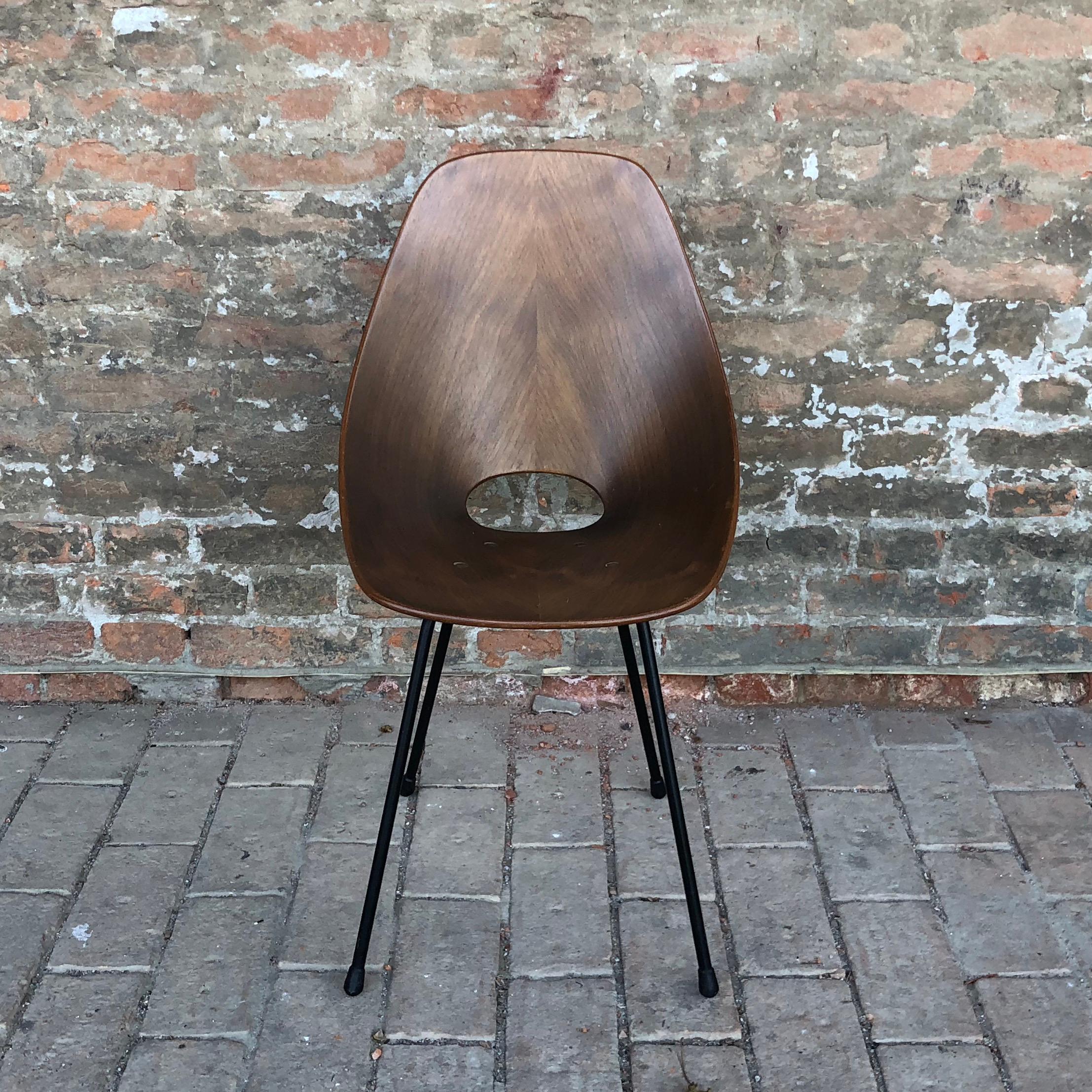 Vittorio Nobili Midcentury Teak “Medea” Dining Room Chairs, 1956, Set of Four In Good Condition For Sale In Vicenza, IT