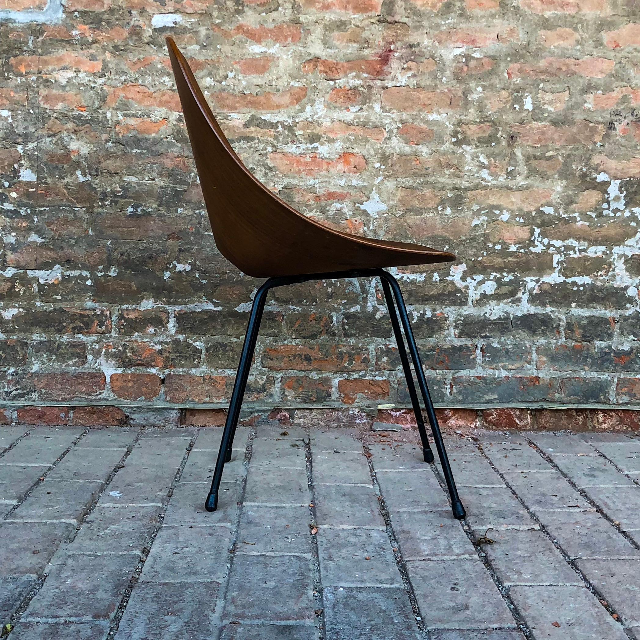 Mid-20th Century Vittorio Nobili Midcentury Teak “Medea” Dining Room Chairs, 1956, Set of Four For Sale