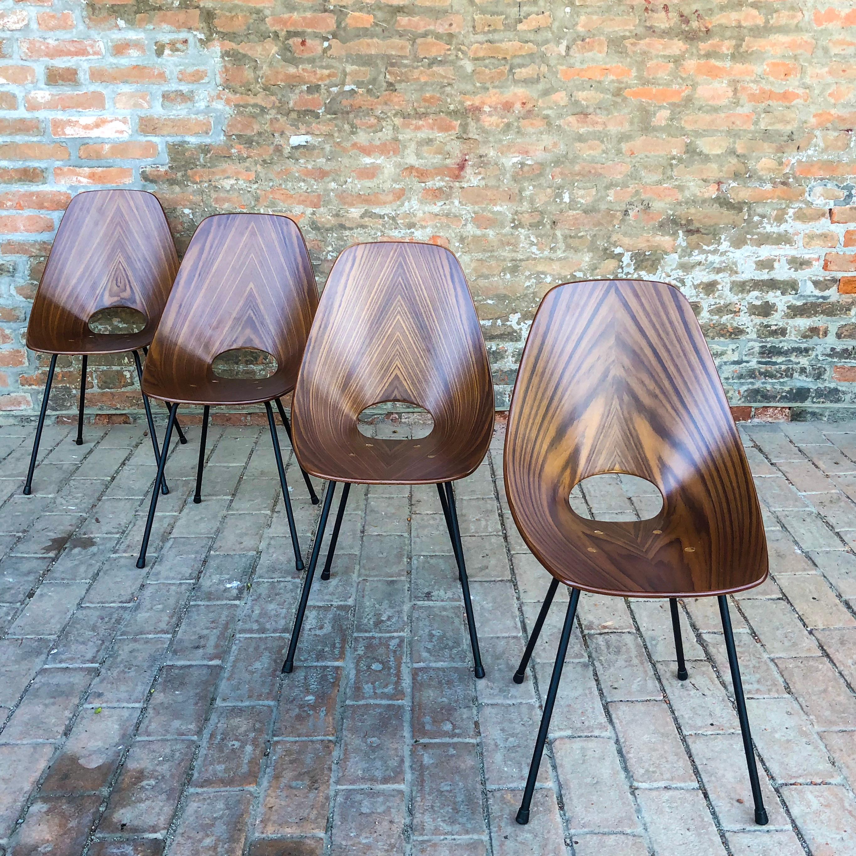 Vittorio Nobili Midcentury Teak Medea Dining Room Chairs, 1956, Set of Six For Sale 2