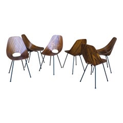 Vittorio Nobili Midcentury Teak Medea Dining Room Chairs, 1956, Set of Six