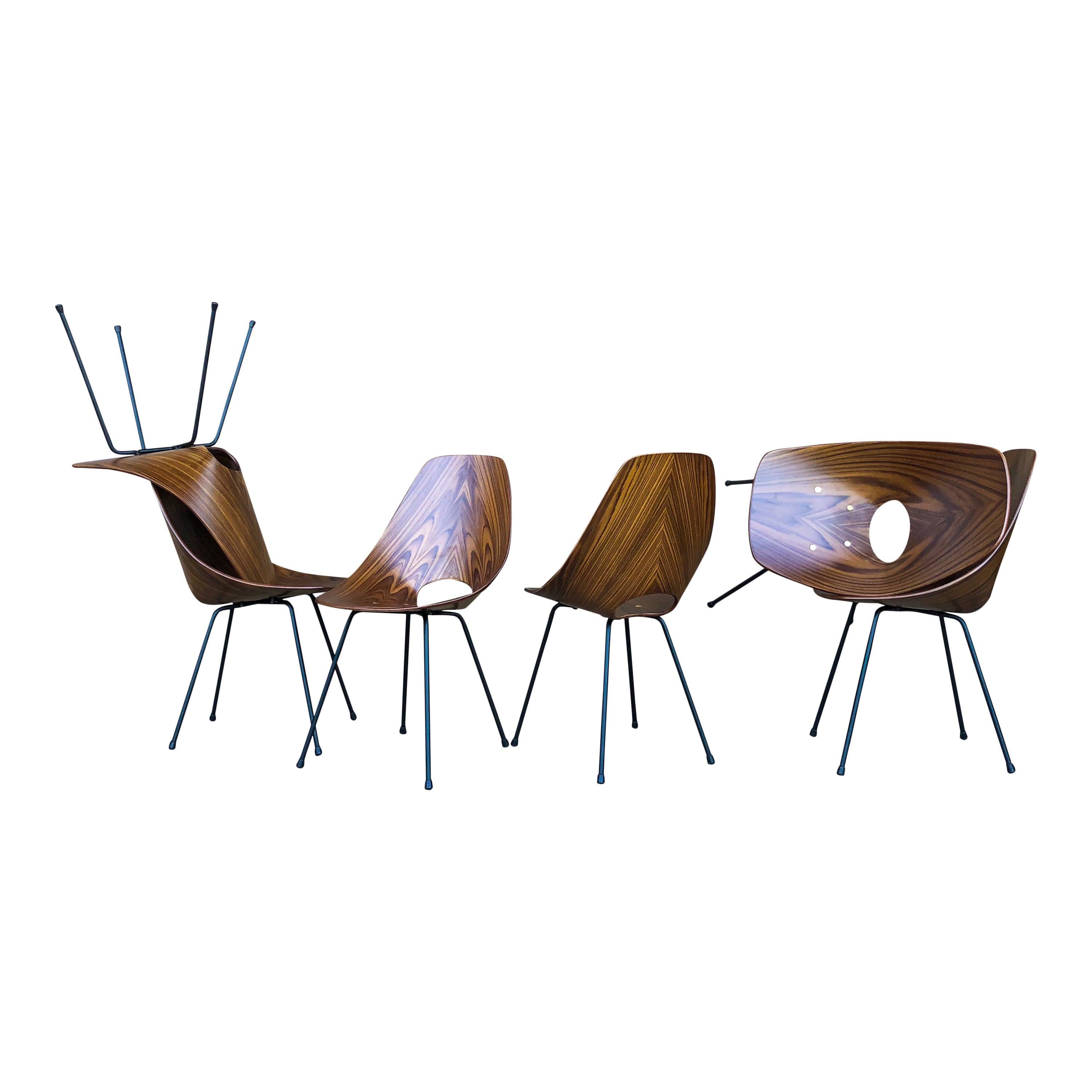 Vittorio Nobili Midcentury Teak Medea Dining Room Chairs, 1956, Set of Six For Sale