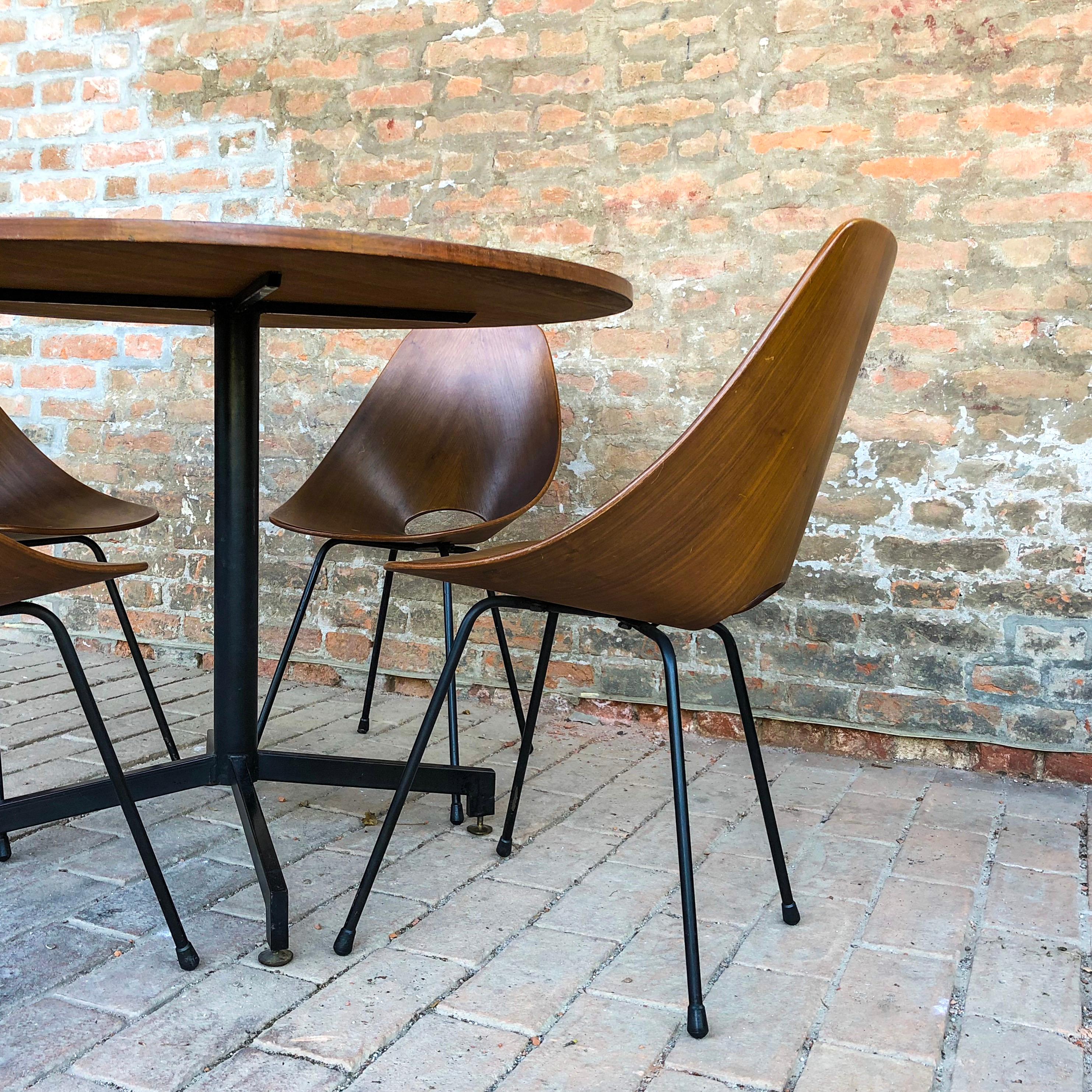Ensemble de salle à manger Medea en teck du milieu du siècle avec table et chaises, Vittorio Nobili, 1956 en vente 3