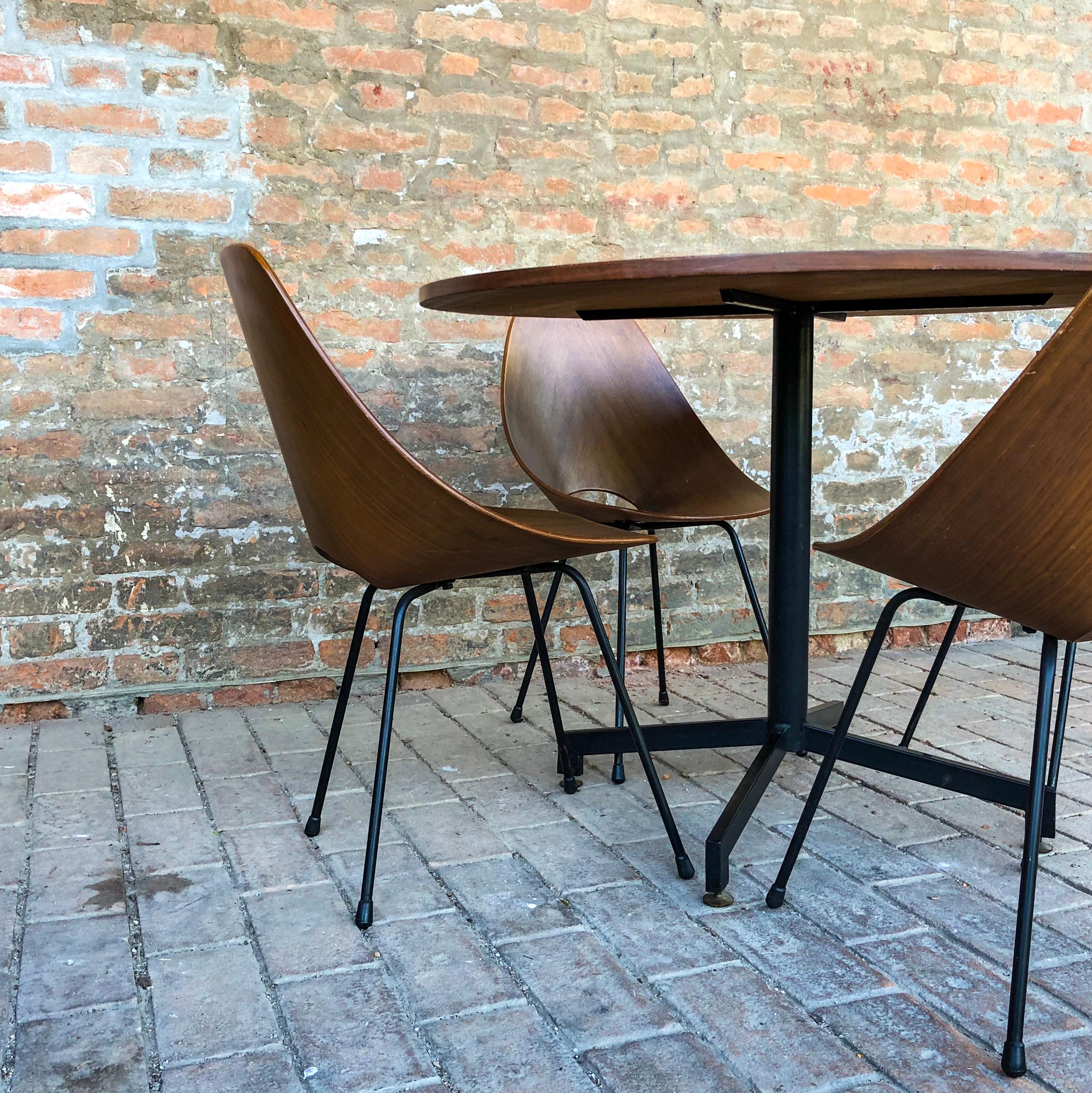 Mid-20th Century Vittorio Nobili Midcentury Teak Medea Dining Room Set with Table & Chairs, 1956 For Sale