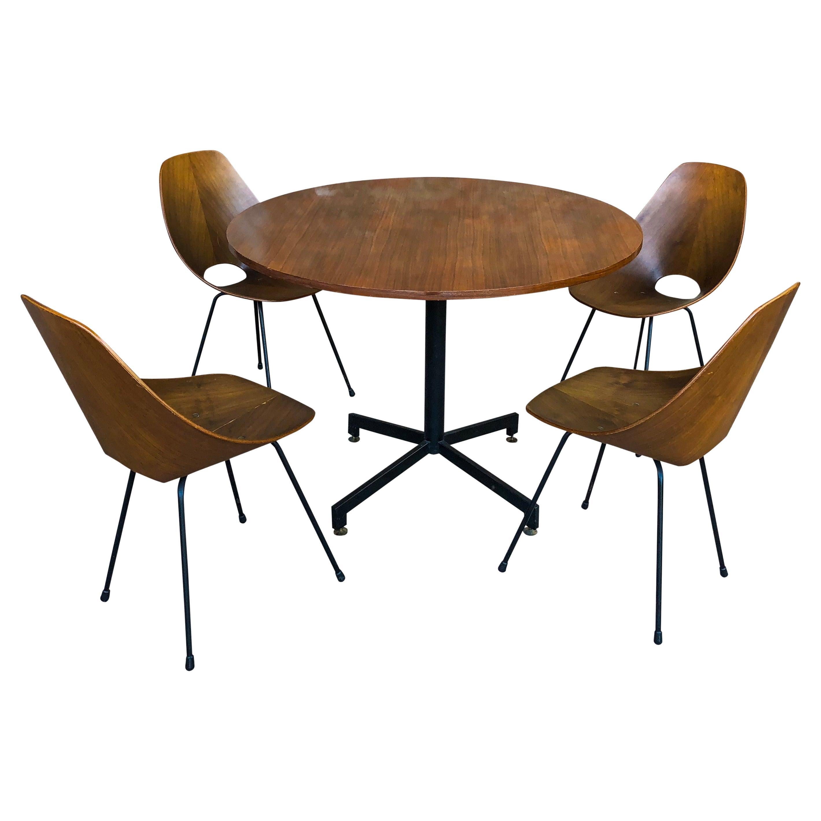 Ensemble de salle à manger Medea en teck du milieu du siècle avec table et chaises, Vittorio Nobili, 1956