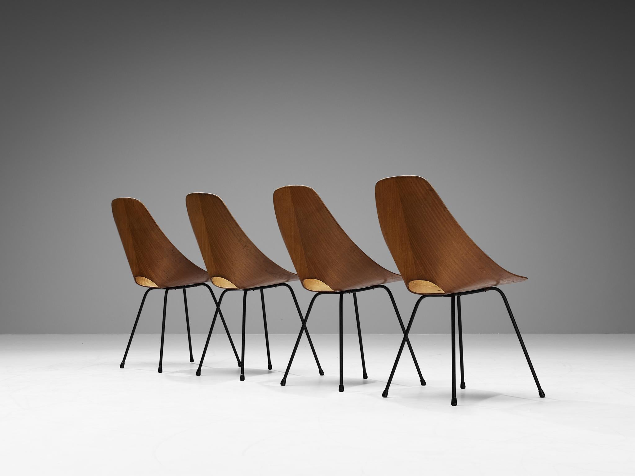 Vittorio Nobili Set of Four 'Medea' Dining Chairs in Ash  For Sale 1