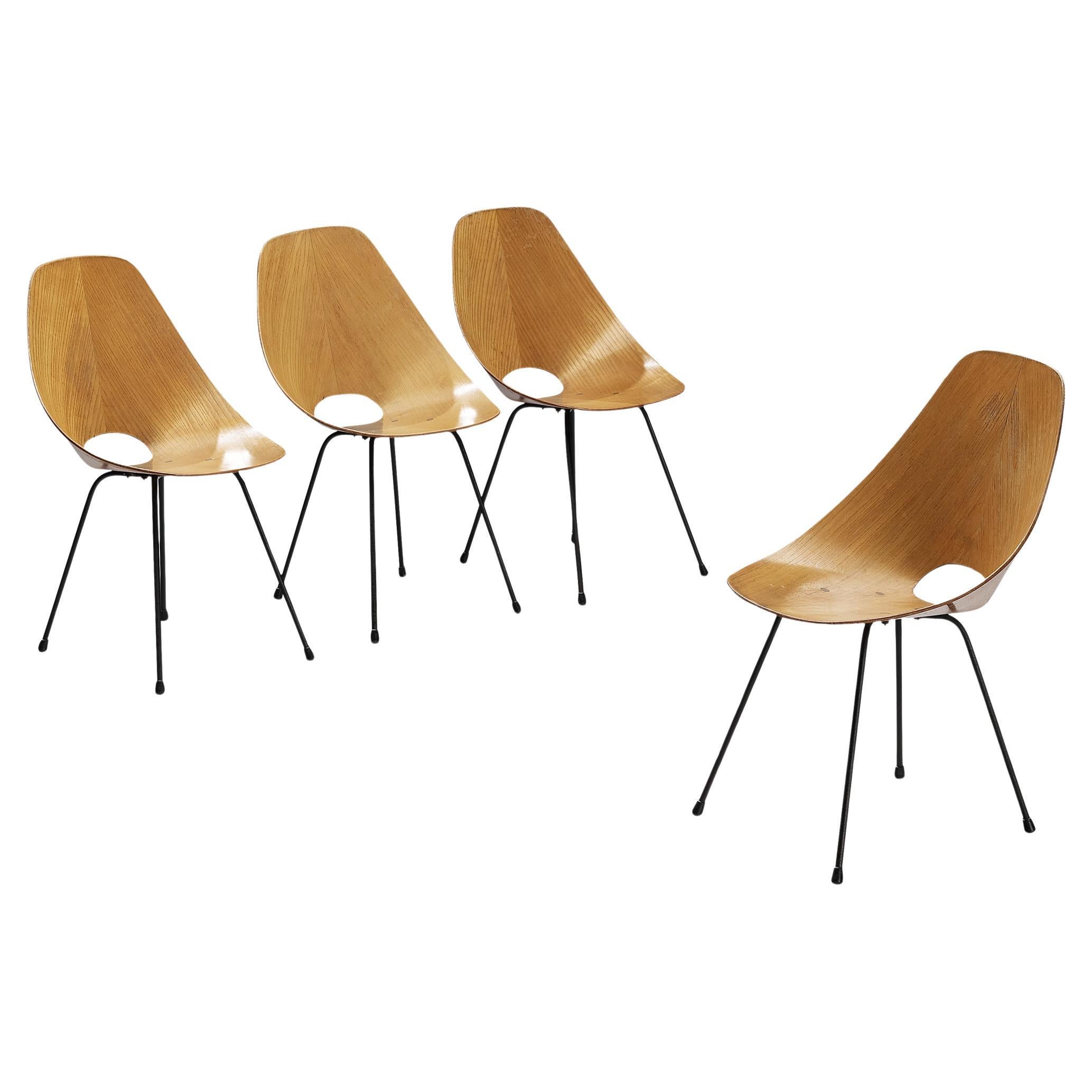 Vittorio Nobili Set of Four 'Medea' Dining Chairs in Ash  For Sale