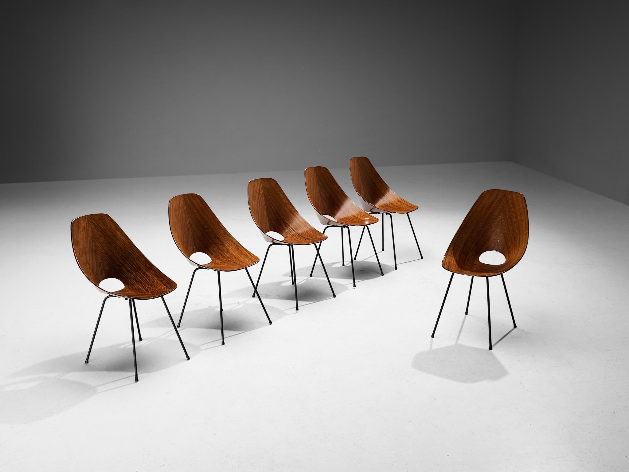 Vittorio Nobili Set of Six 'Medea' Dining Chairs in Teak 3
