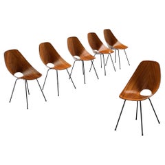 Vittorio Nobili Set of Six 'Medea' Dining Chairs in Teak