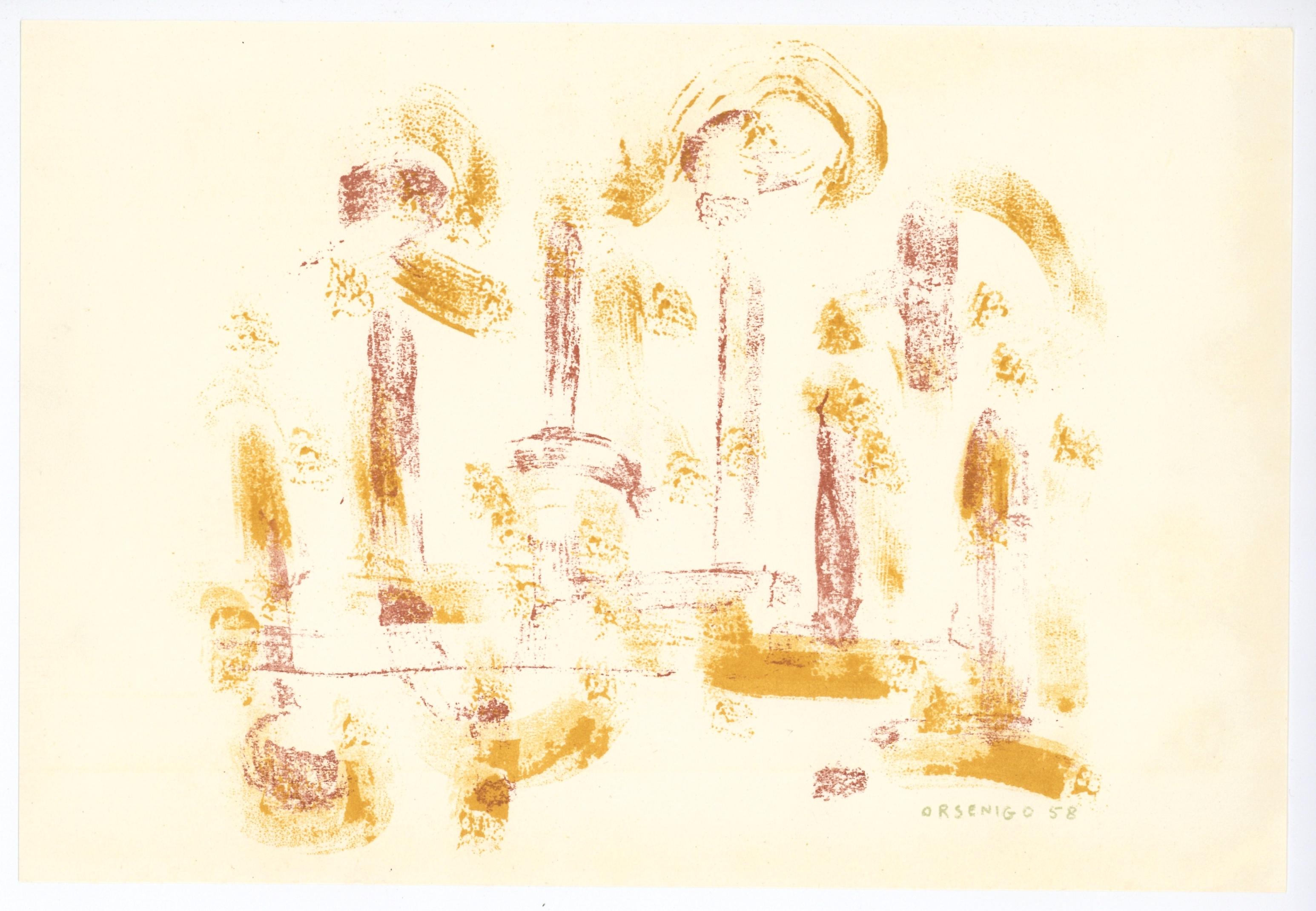 litografia originale - Print di Vittorio Orsenigo