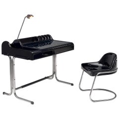 Vittorio Parigi & Nani Prina Black 'Orix 'Desk with Chair, 1970