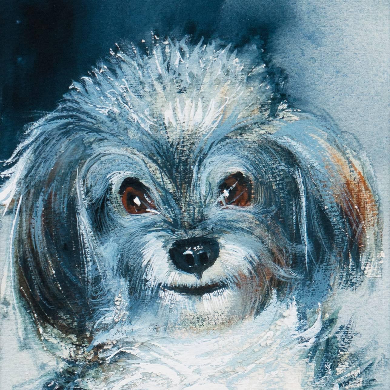 'Portrait of Pasta', Italian Modernist gouache study of a Maltese - Impressionist Painting by Vittorio Pisani