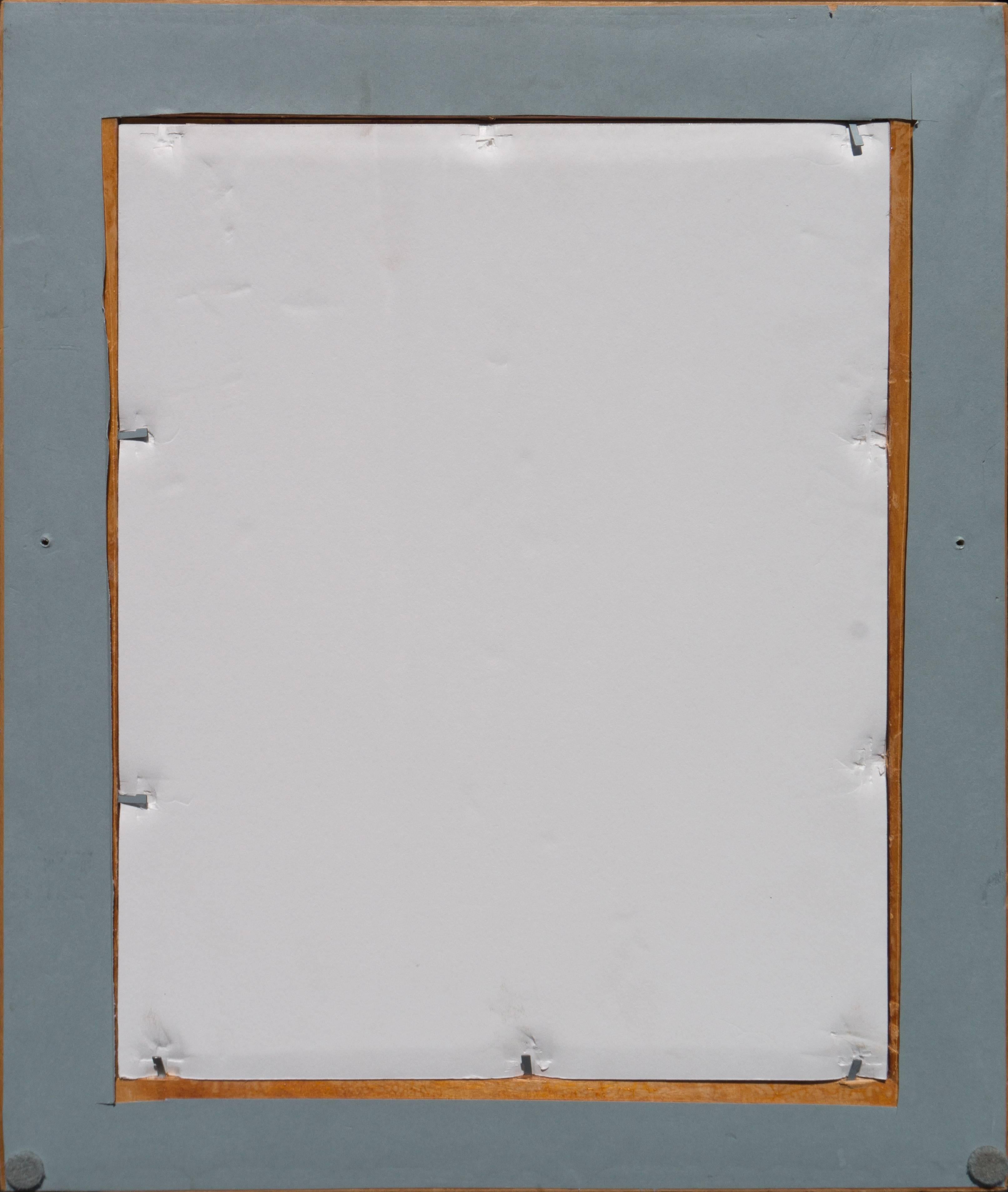 Signed lower right, 'Pisani' for Vittorio Pisani (Italian, born 1916) and dated 1975; additionally titled 'Pasta'.

An elegantly framed and character-filled, study of a Maltese captured in shades of blue, jade and rust. A charming, cabinet-sized