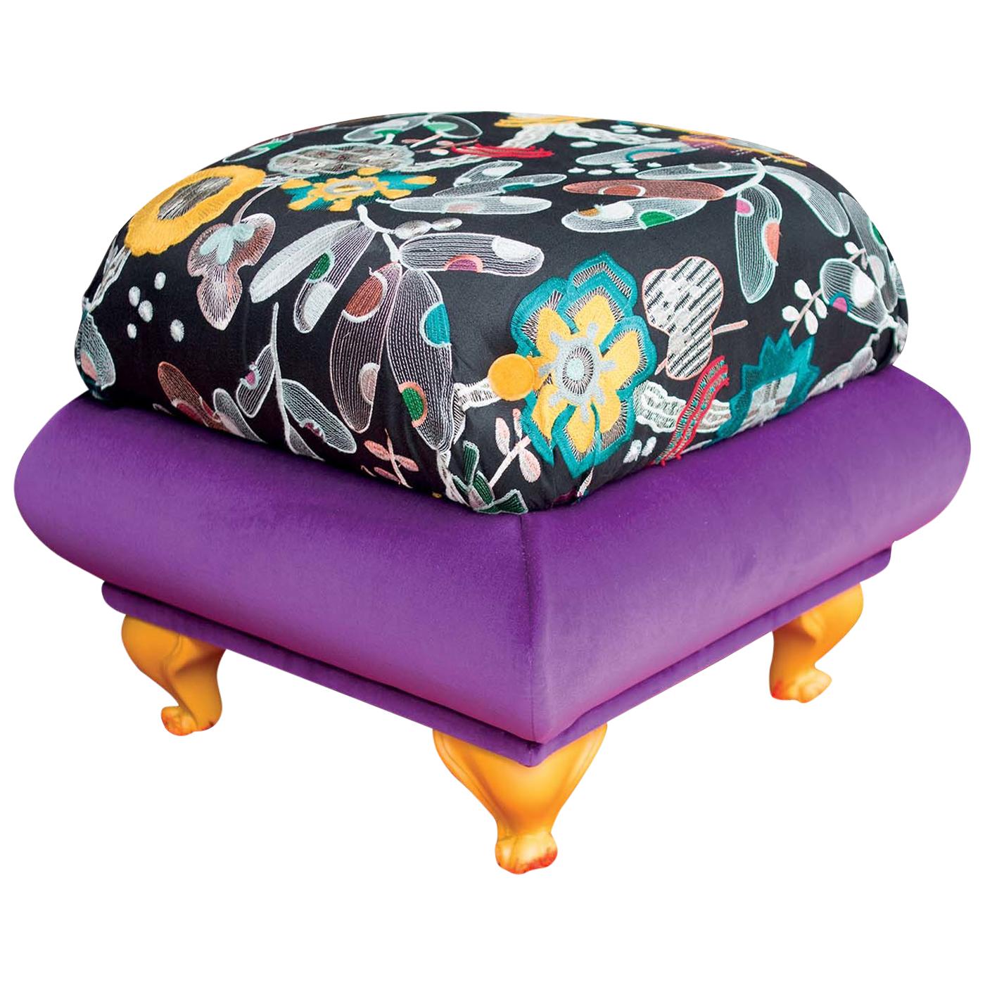 Vittorio Purple Pouf For Sale