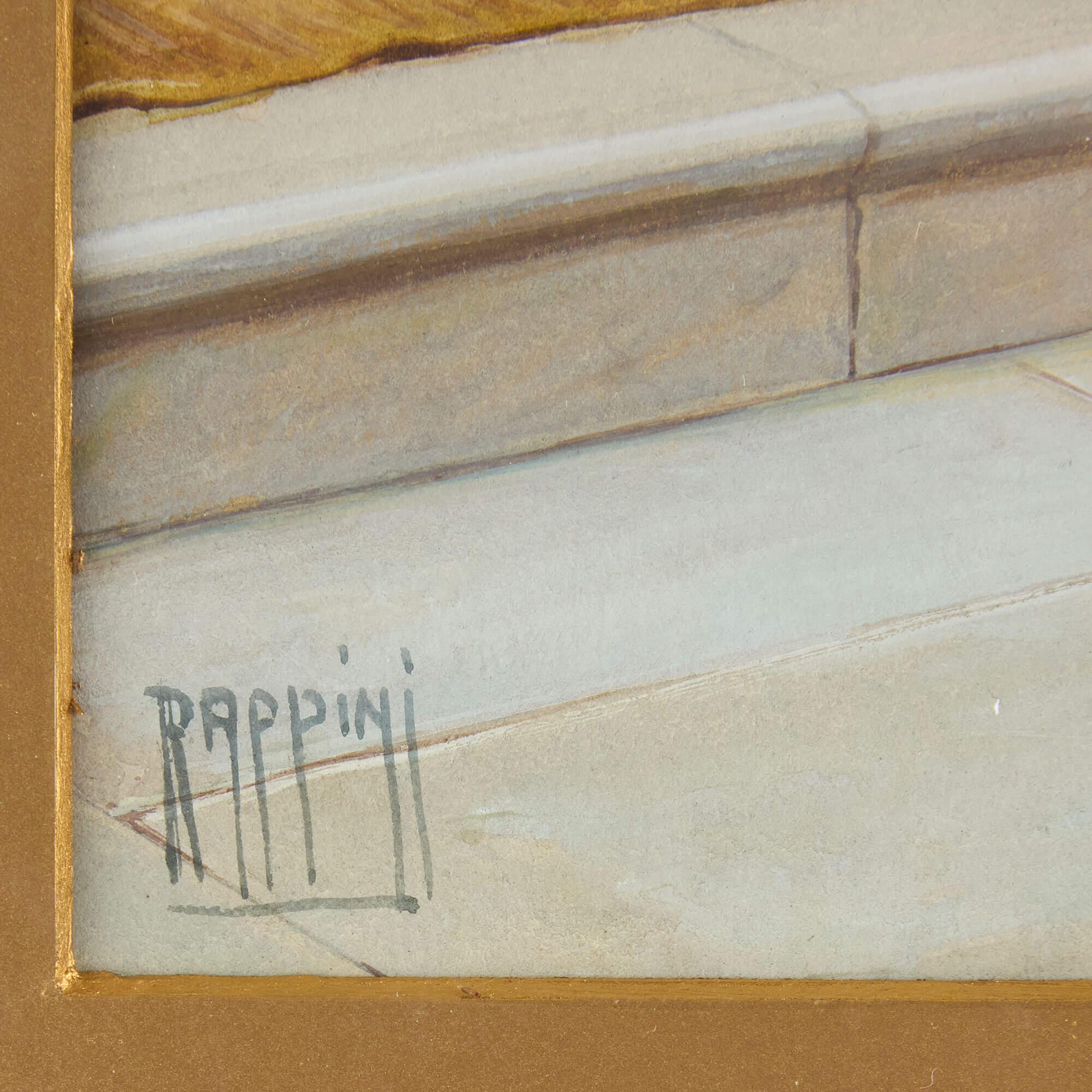 Orientalisches Aquarellgemälde von Muslimen im Gebet von Rappini im Angebot 1