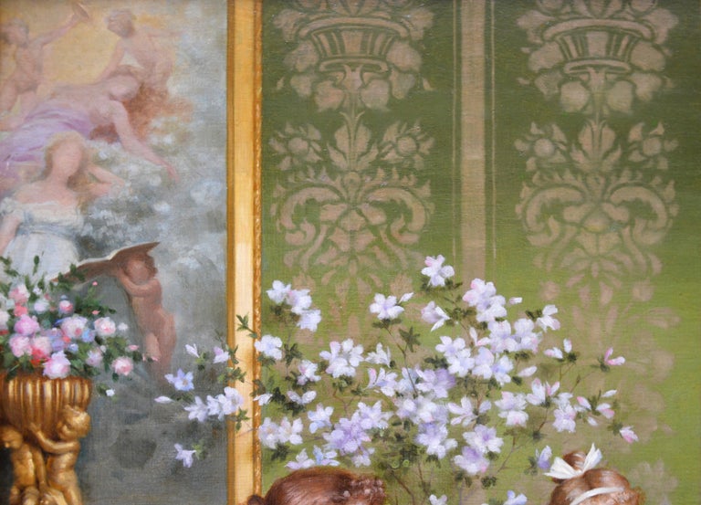 Casanova - 19th Century Oil Painting of Three Young Parisian Beauties & Lothario For Sale 8