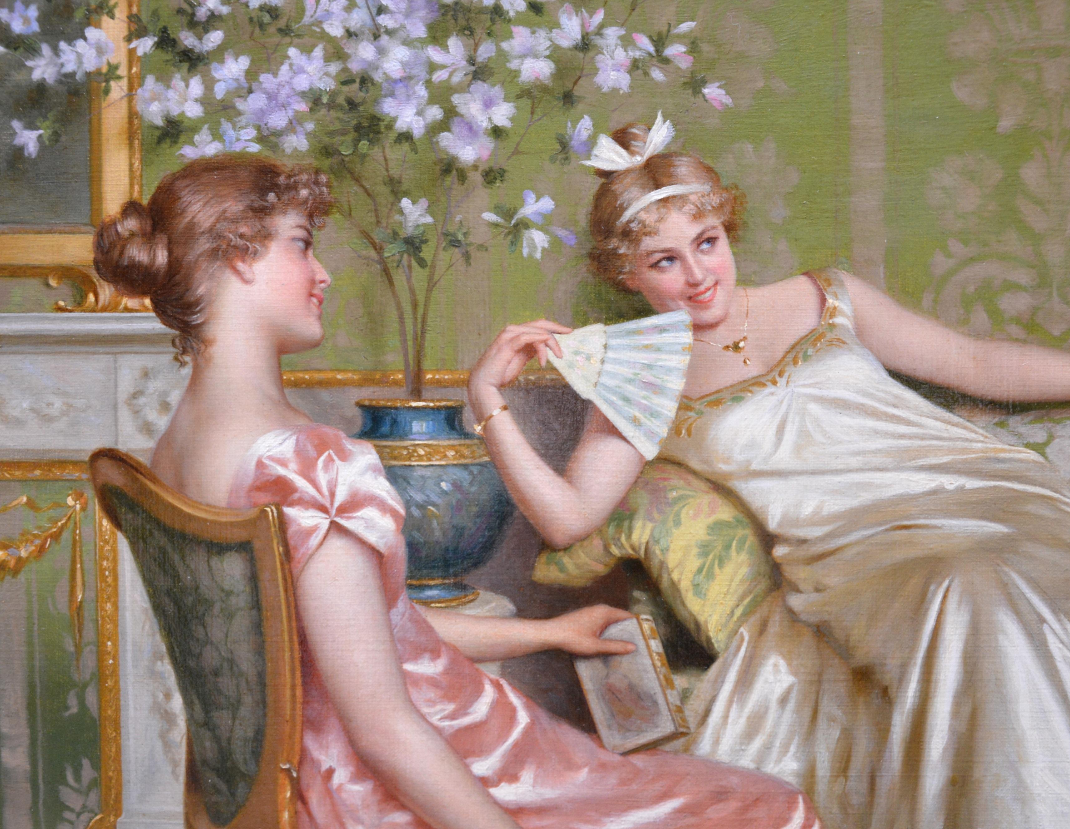 Casanova - 19th Century Oil Painting of Three Young Parisian Beauties & Lothario 1