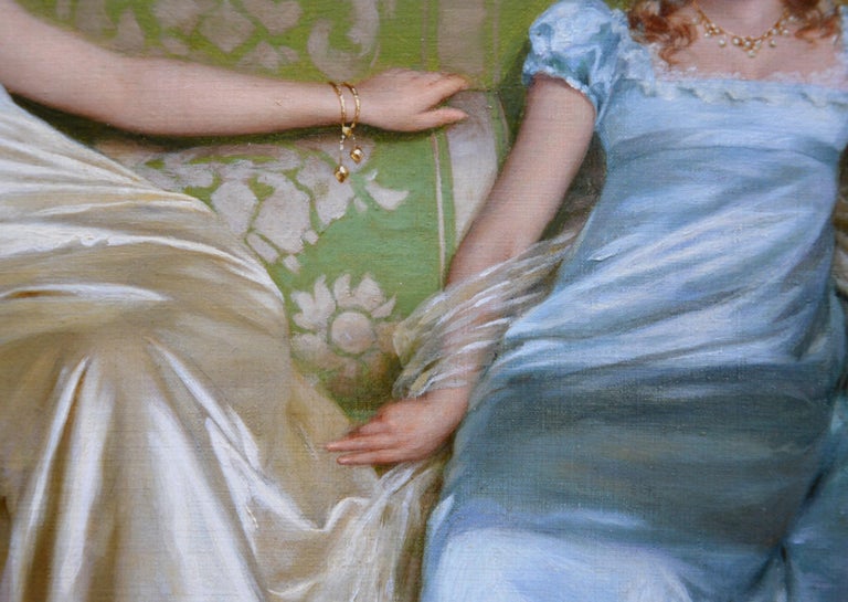 Casanova - 19th Century Oil Painting of Three Young Parisian Beauties & Lothario For Sale 5