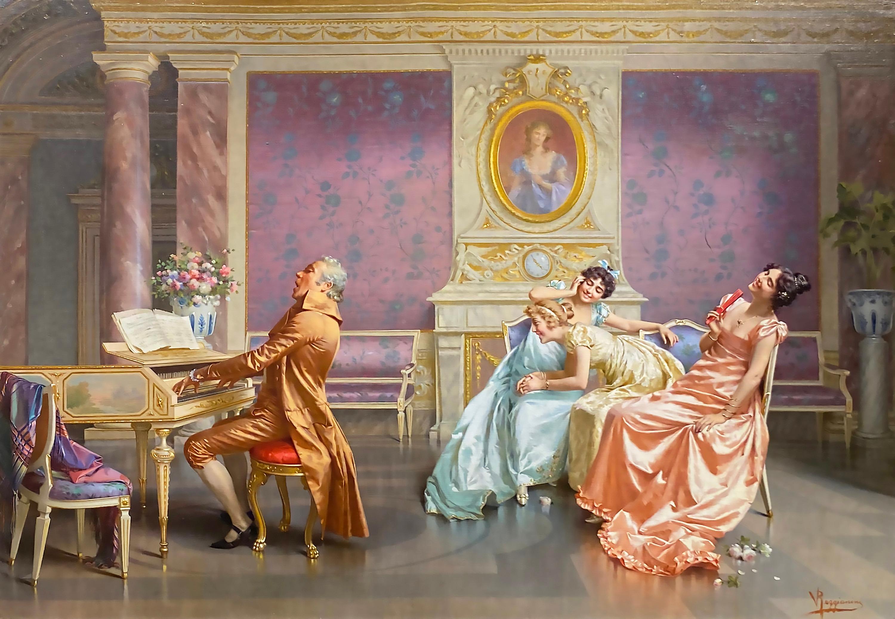 Vittorio Reggianini Figurative Painting - Il Concerto di Pianoforte