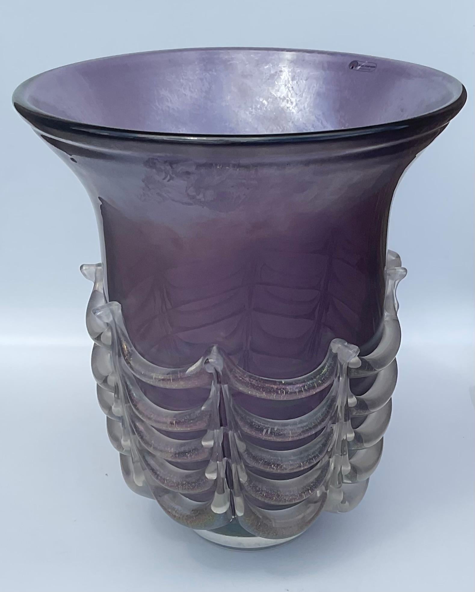 purple depression glass vase