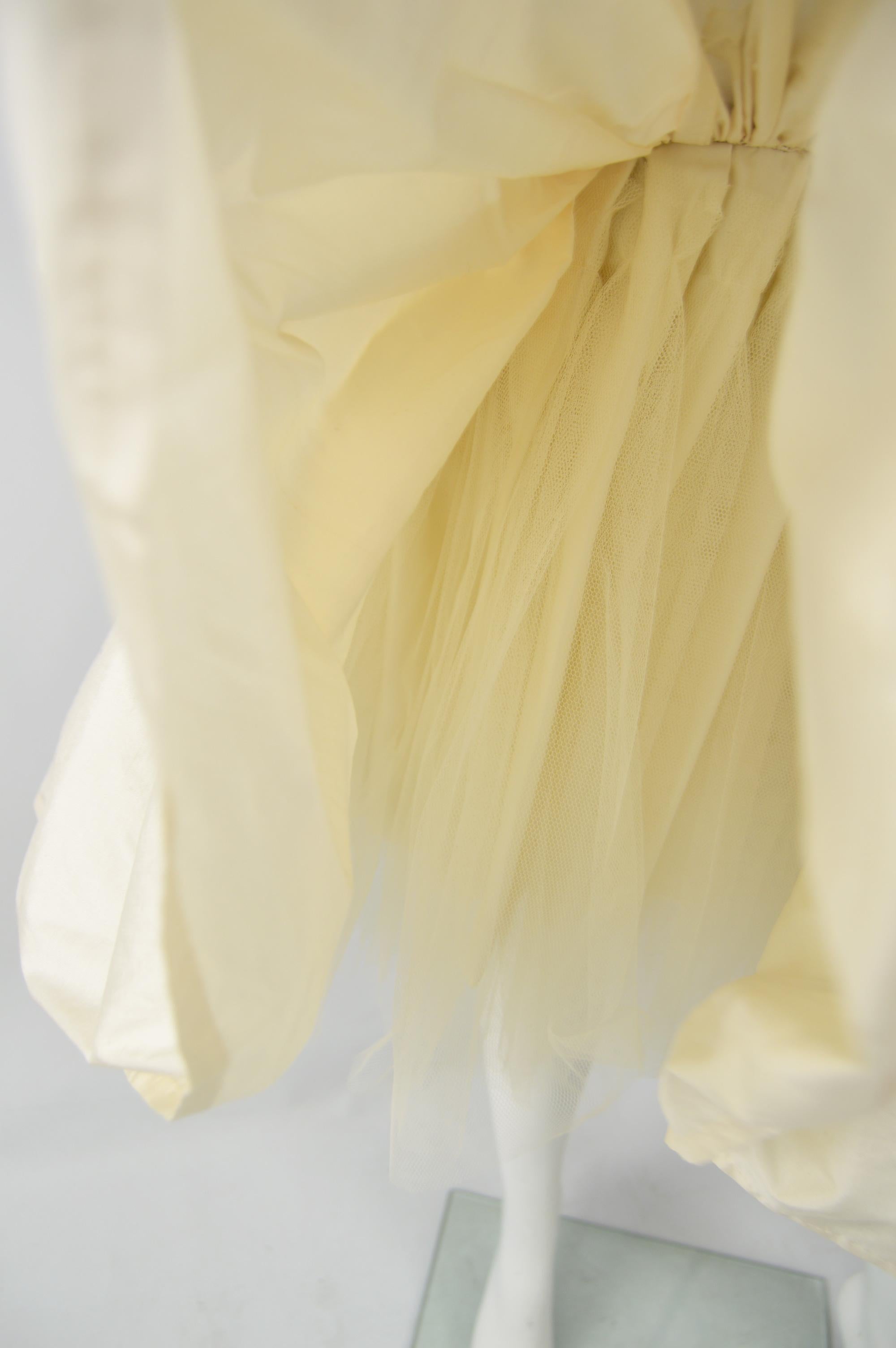 Vittorio Rosato for Harvey Nichols Black Velvet & Ivory Silk Evening Dress For Sale 1