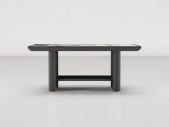 Vittorio Side Table in Black Ash Wood & Notre Dame Marble