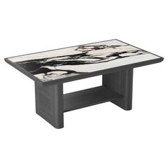 Vittorio Side Table in Black Ash Wood & Notre Dame Marble