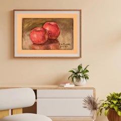 Mid-Century 1950s Italian Signed and Dated Still Life with Apples