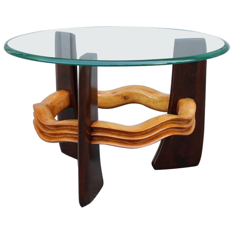 Vittorio Valabrega Art Deco Futurist Coffee Table 1930 Maple and Walnut Italian