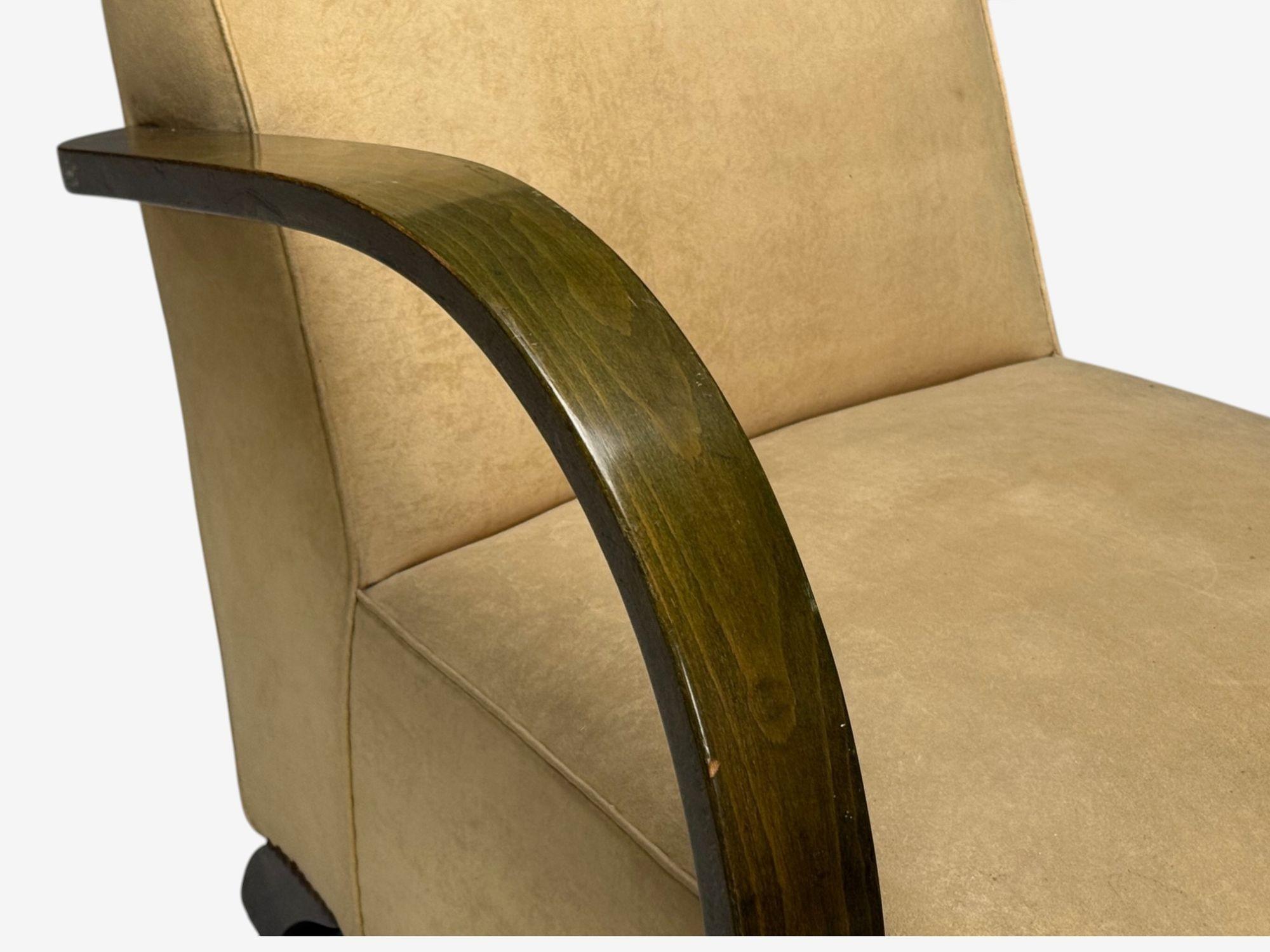Vittorio Valabrega, velours beige, bentwood, chaises longues, Italie, années 1940 en vente 5