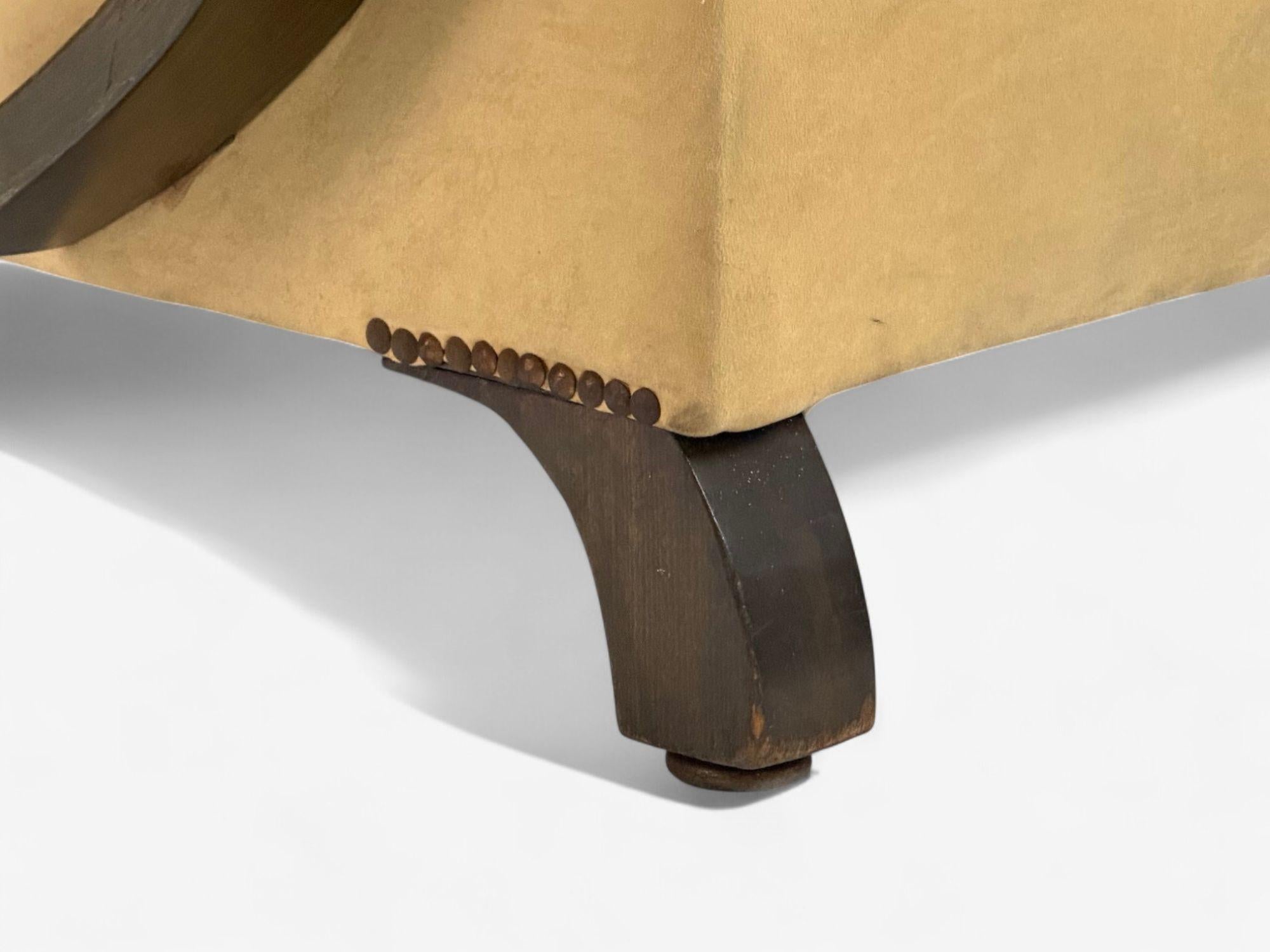 Vittorio Valabrega, velours beige, bentwood, chaises longues, Italie, années 1940 en vente 6